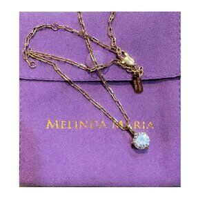 Melinda Maria 18K Gold Plated Chain Pendant Necklace Solitaire Diamondette